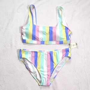 George Women's Pink and Blue Bikini Swim Set (Size XL)